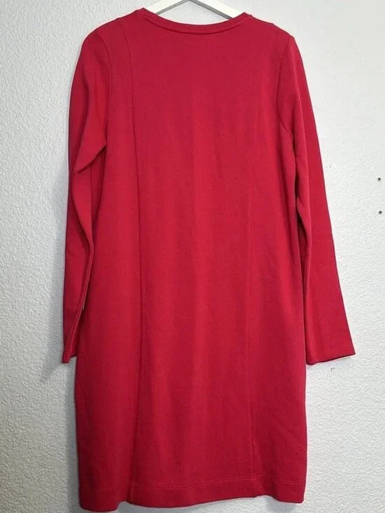 J. Jill Pink Pullover Sweater Dress Pockets Long Sleeve Womens Size Small Barbie - Picture 2 of 8